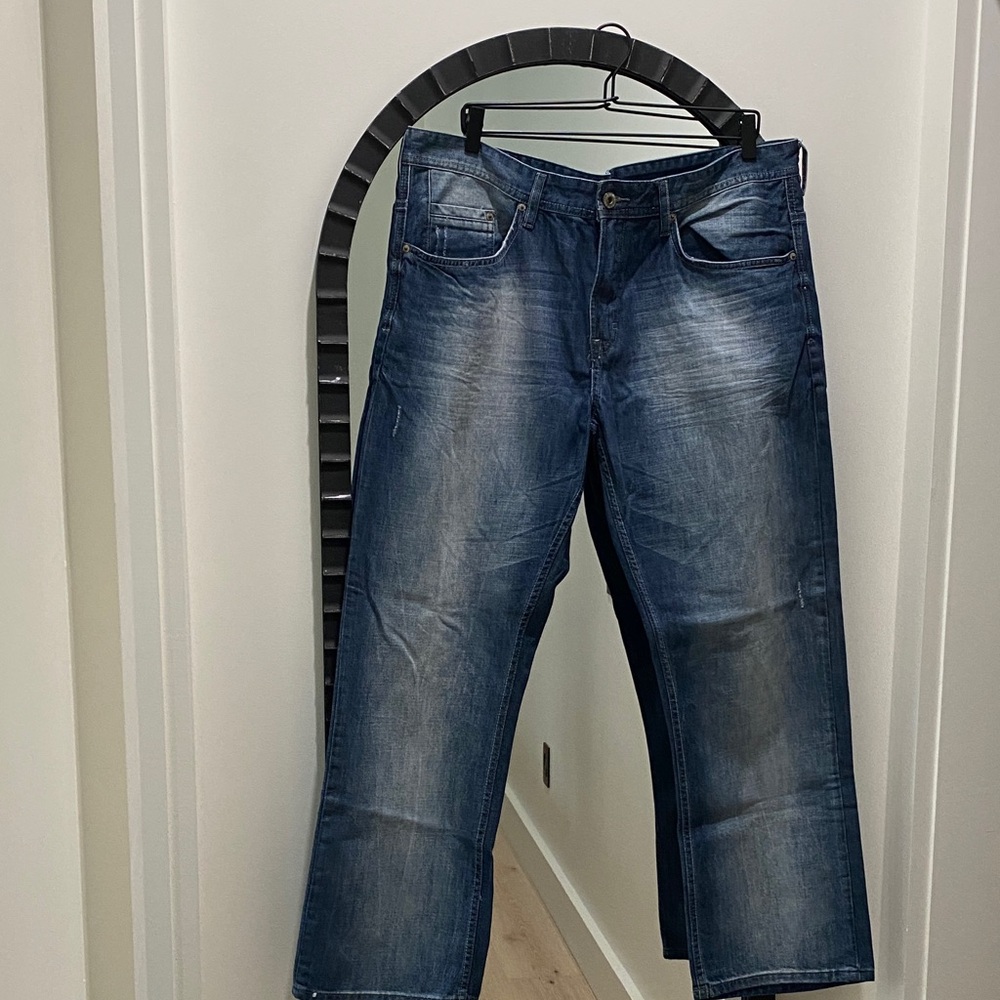 Buffalo David Bitton Relaxed Fit Dark Blue Jeans